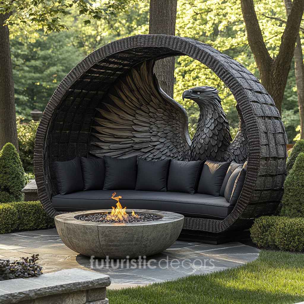 Rattan Eagle Fire Pit Sets