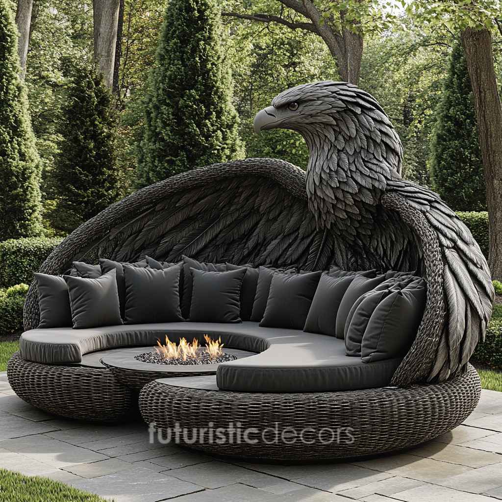 Rattan Eagle Fire Pit Sets