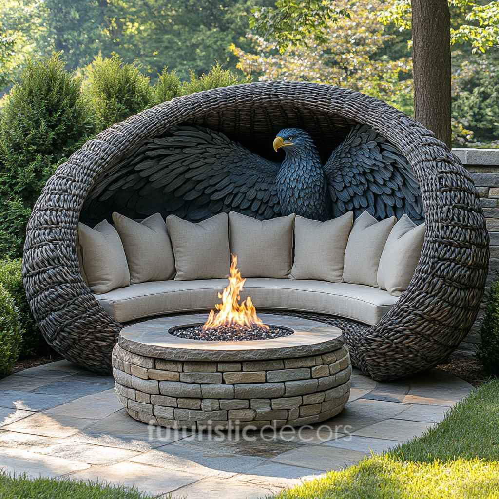 Rattan Eagle Fire Pit Sets