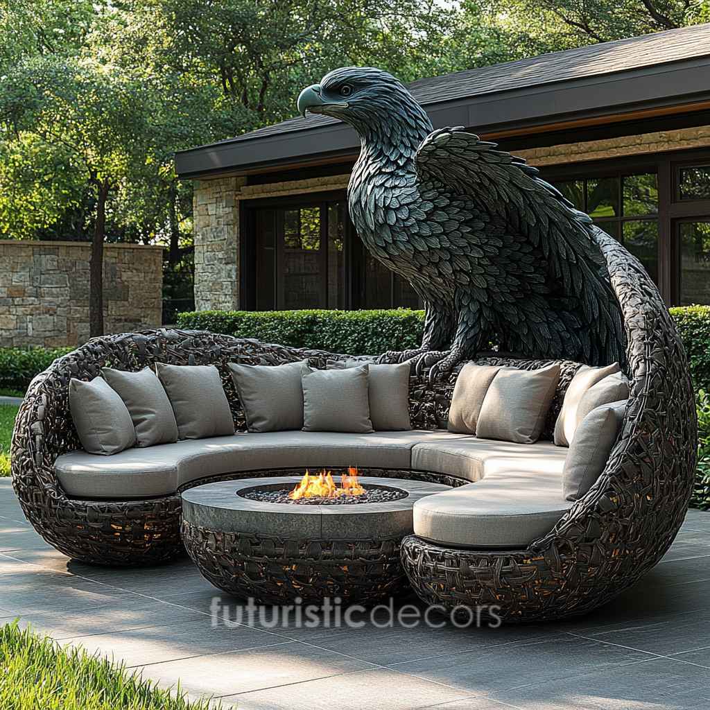 Rattan Eagle Fire Pit Sets