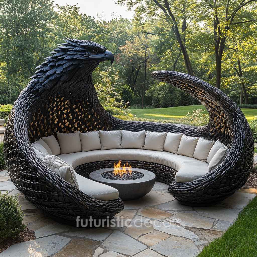 Rattan Eagle Fire Pit Sets