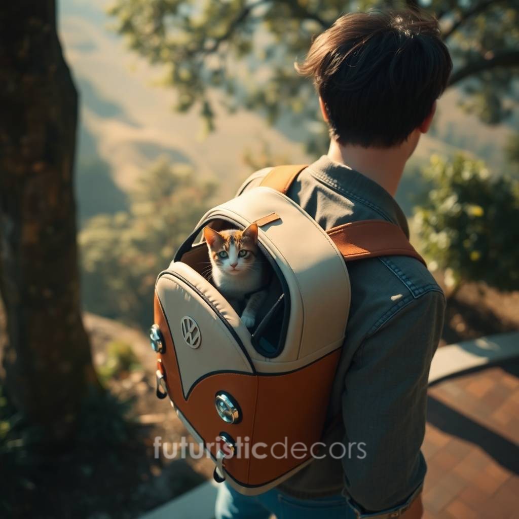 VW Bus Shaped Pet Carrier Backpack