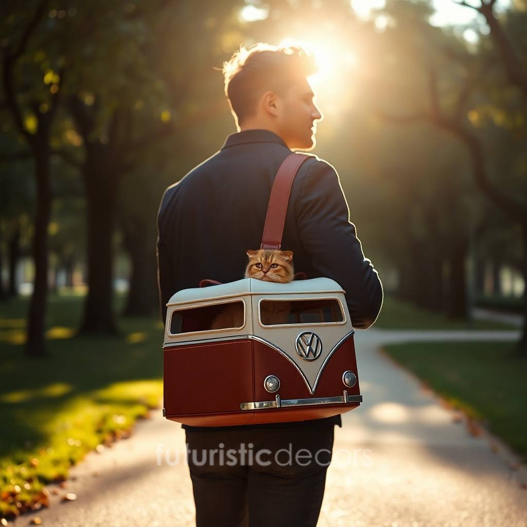 VW Bus Shaped Pet Carrier Backpack