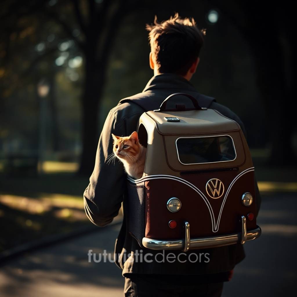VW Bus Shaped Pet Carrier Backpack