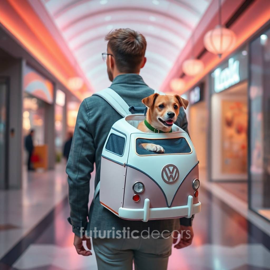 VW Bus Shaped Pet Carrier Backpack