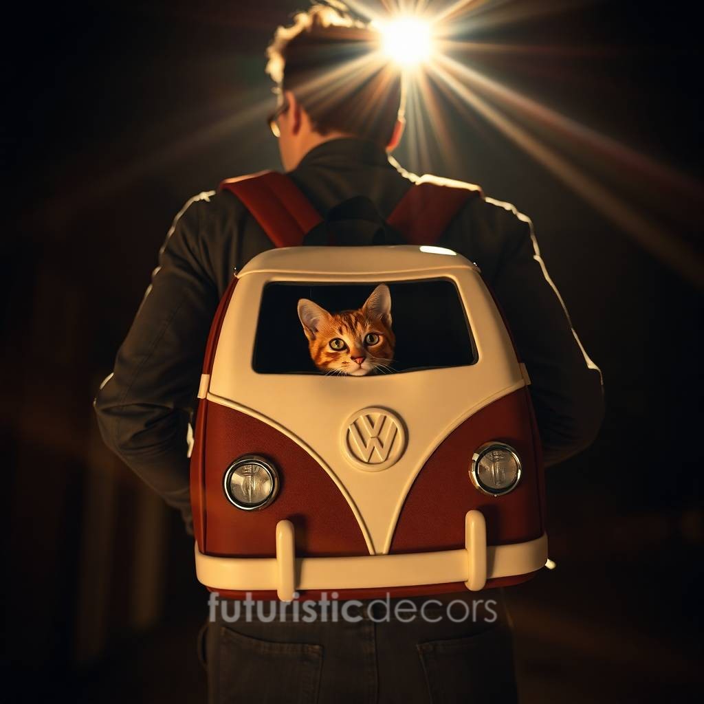 VW Bus Shaped Pet Carrier Backpack