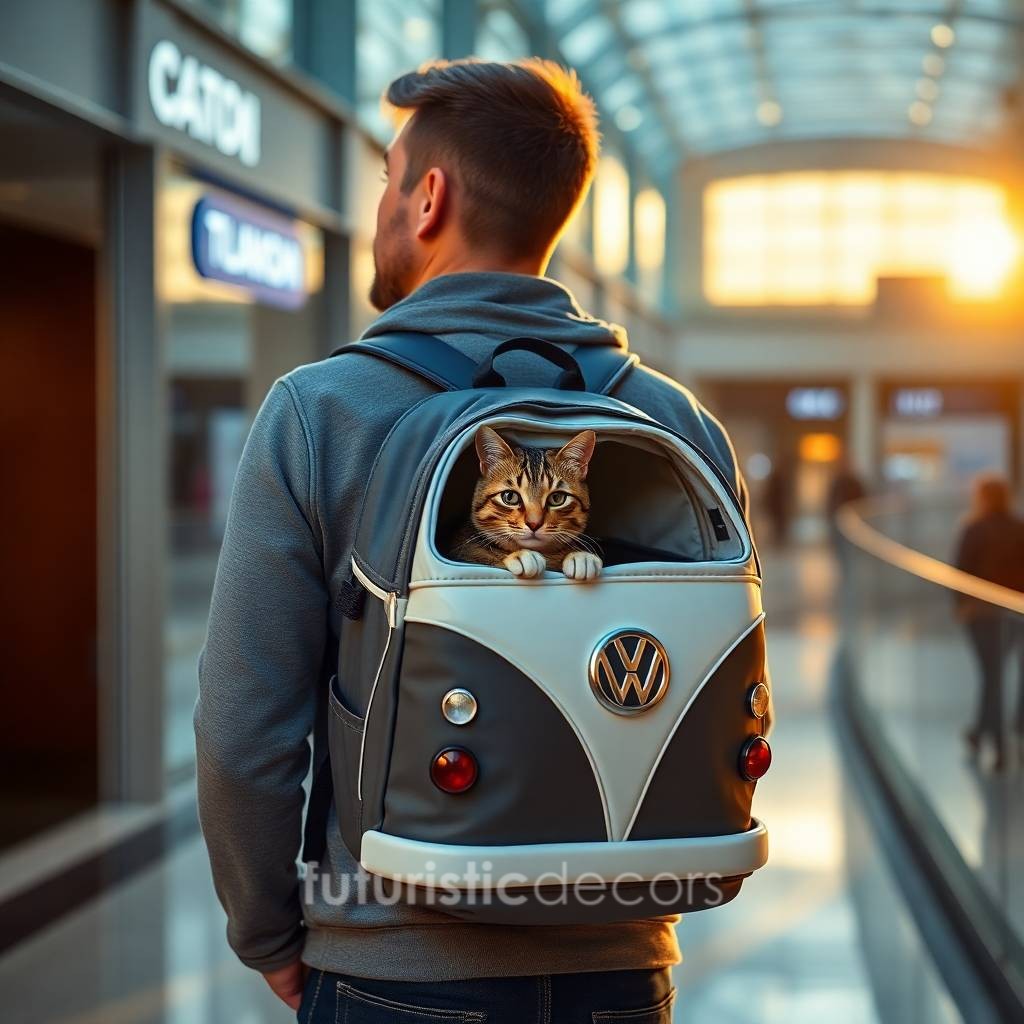 VW Bus Shaped Pet Carrier Backpack