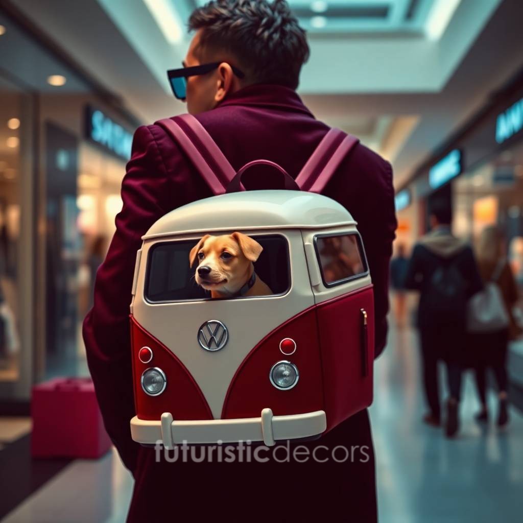 VW Bus Shaped Pet Carrier Backpack