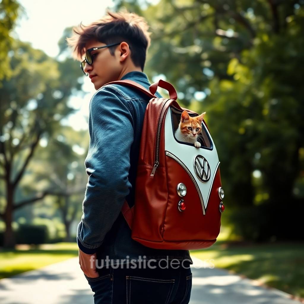 VW Bus Shaped Pet Carrier Backpack