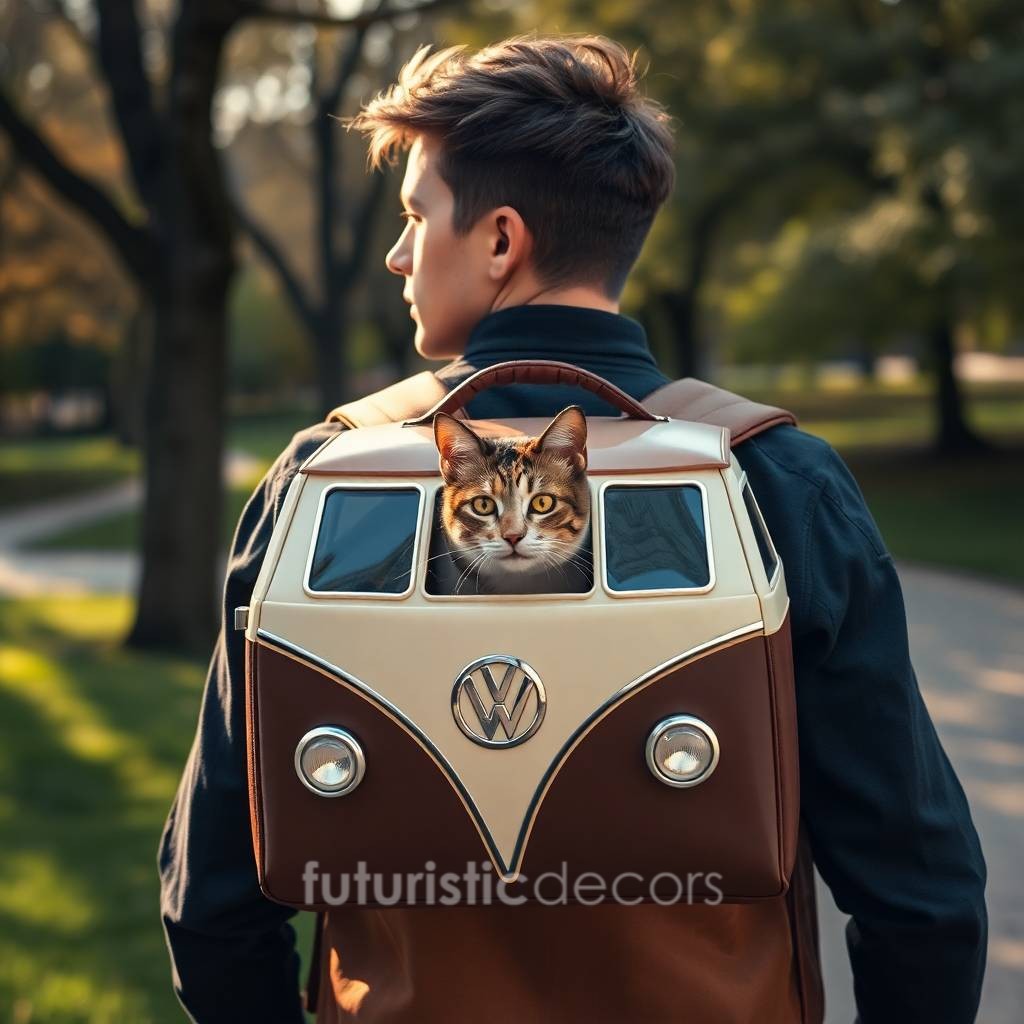 VW Bus Shaped Pet Carrier Backpack