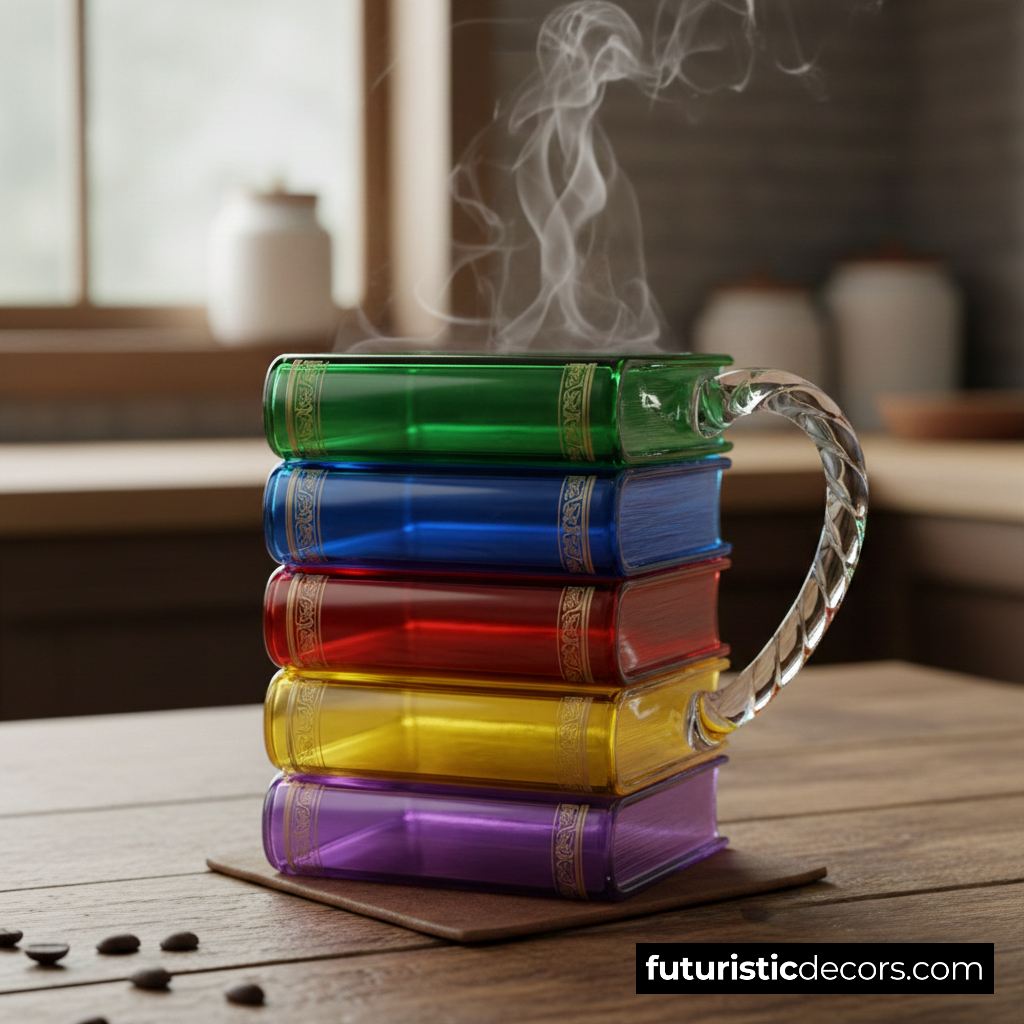 Stacked Books Shape Coffee Mug⁠