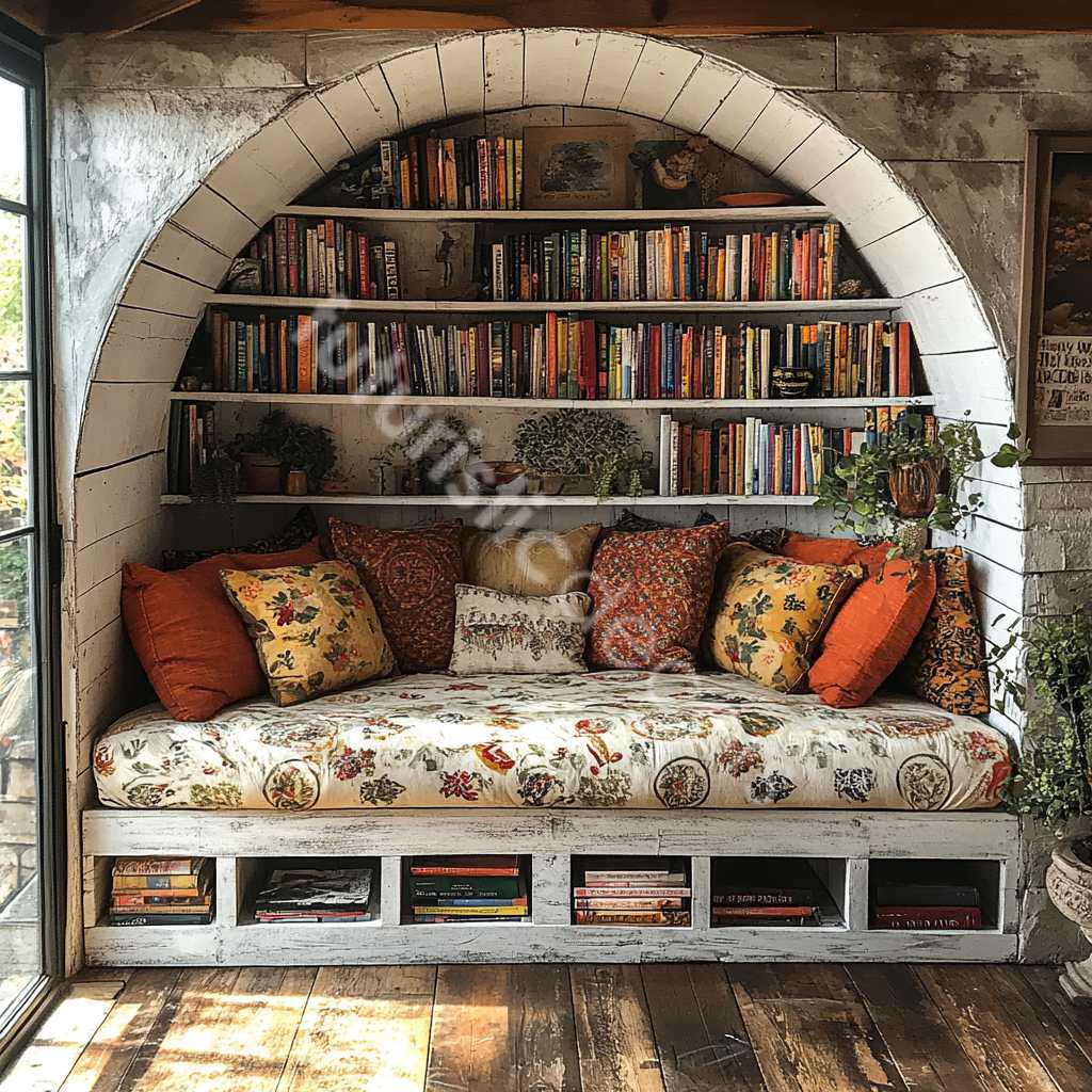 Circular Bookshelf Reading Nooks