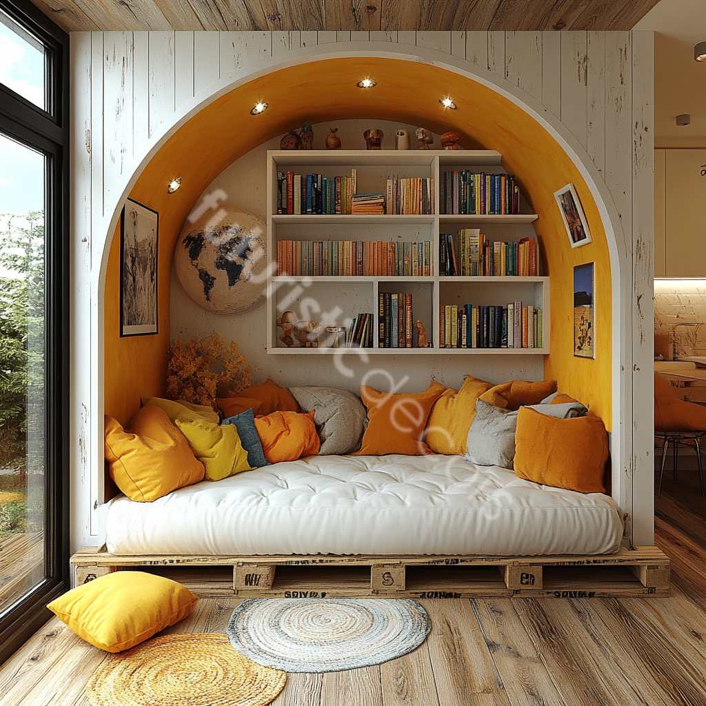 Circular Bookshelf Reading Nooks