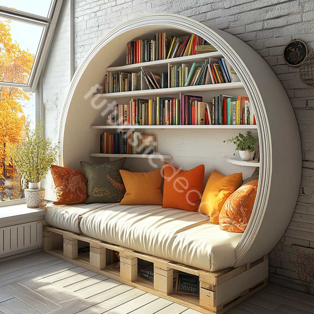 Circular Bookshelf Reading Nooks