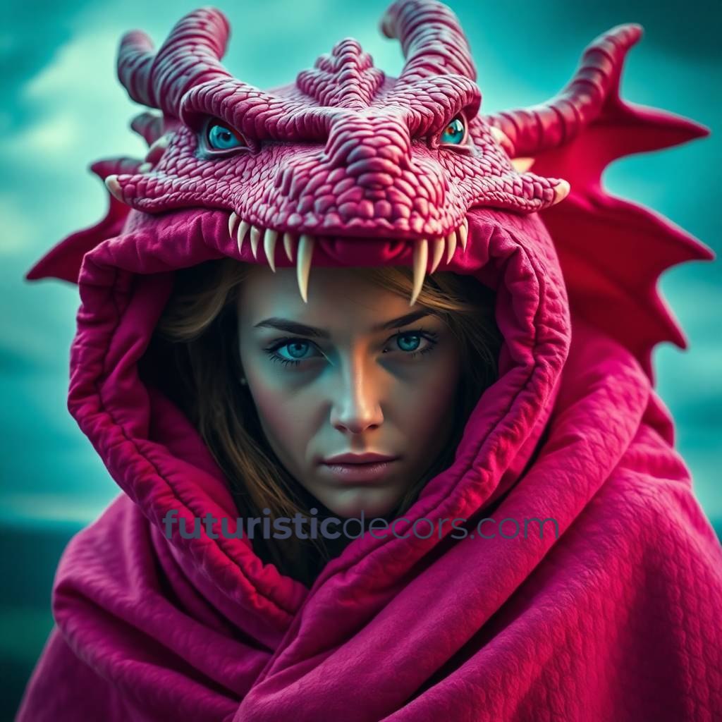 Dragon Crochet Hooded Blanket