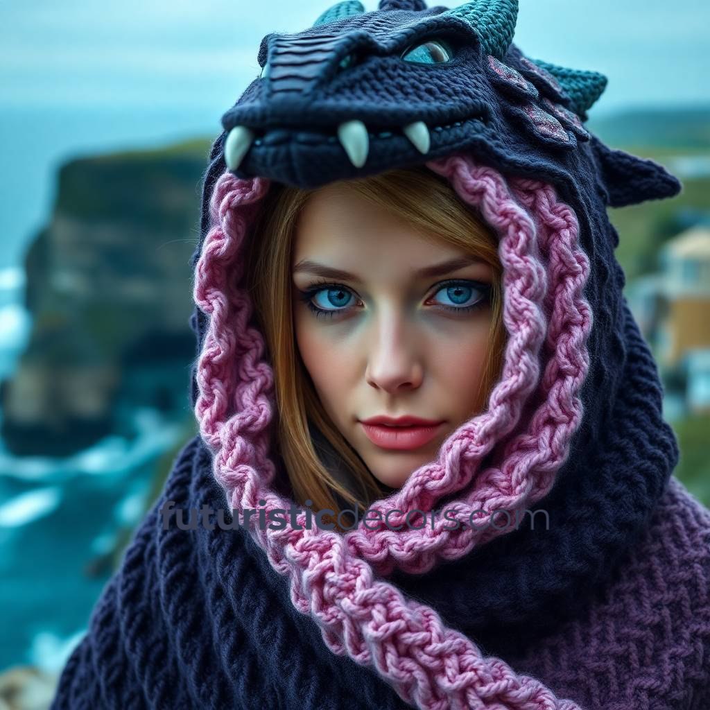 Dragon Crochet Hooded Blankets