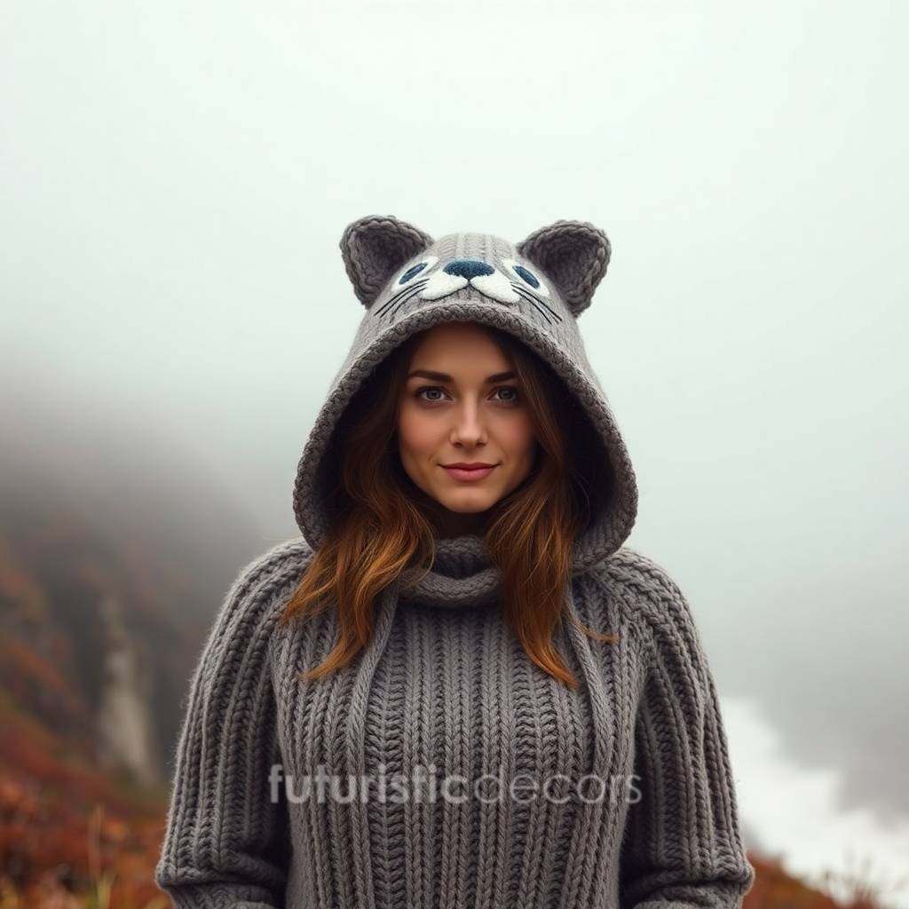 Gorgeous Knit Cat Hoodies