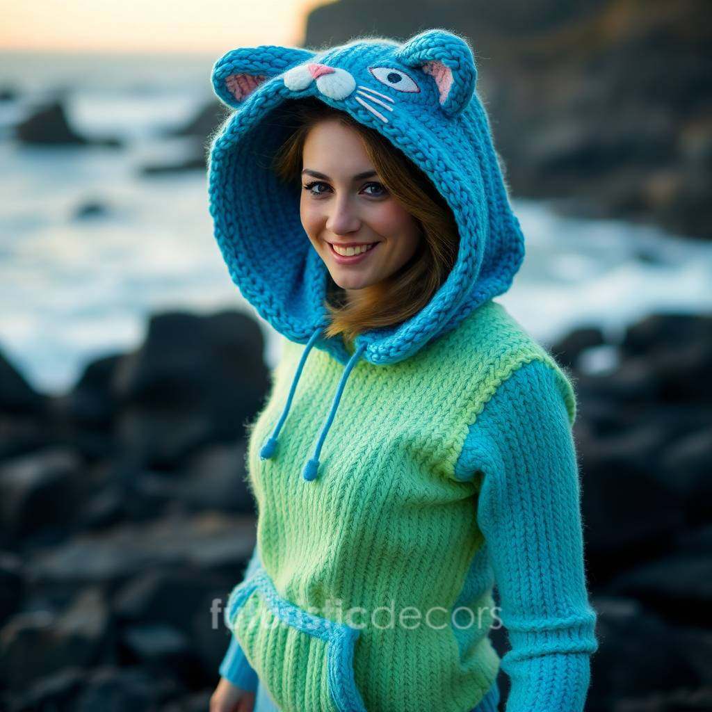 Gorgeous Knit Cat Hoodies
