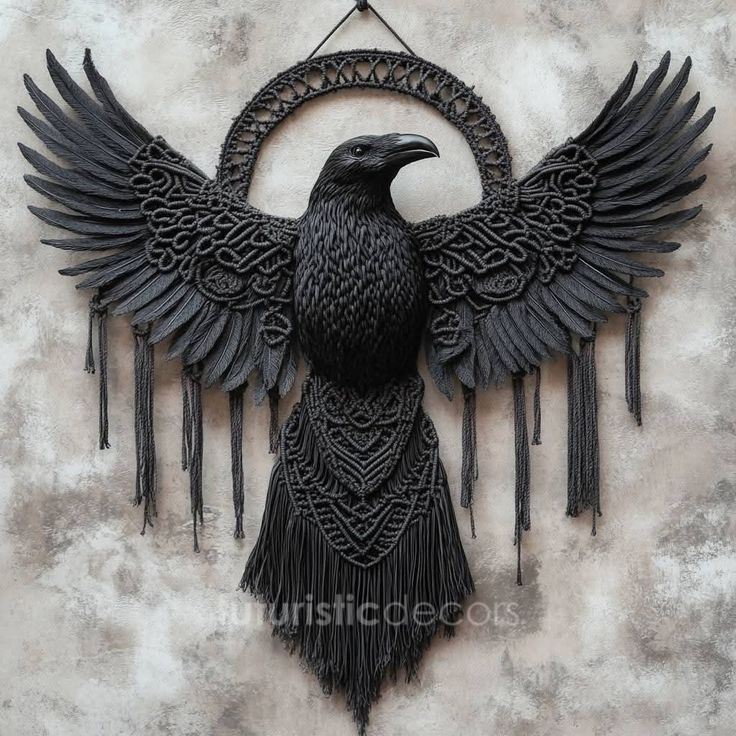 Raven Macrame Wall Hanging