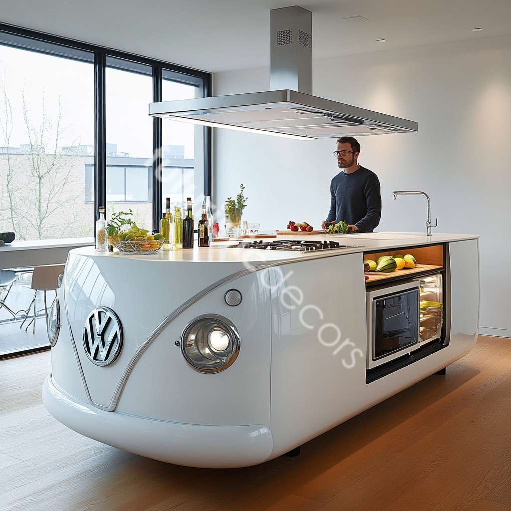 VW Bus Shaped Kitchen Island