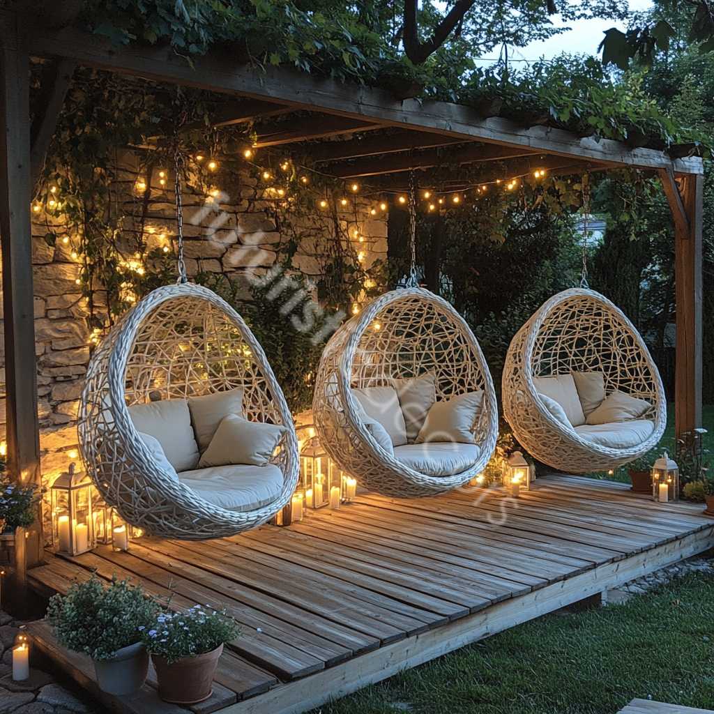 Pallet Garden Pergola Swing
