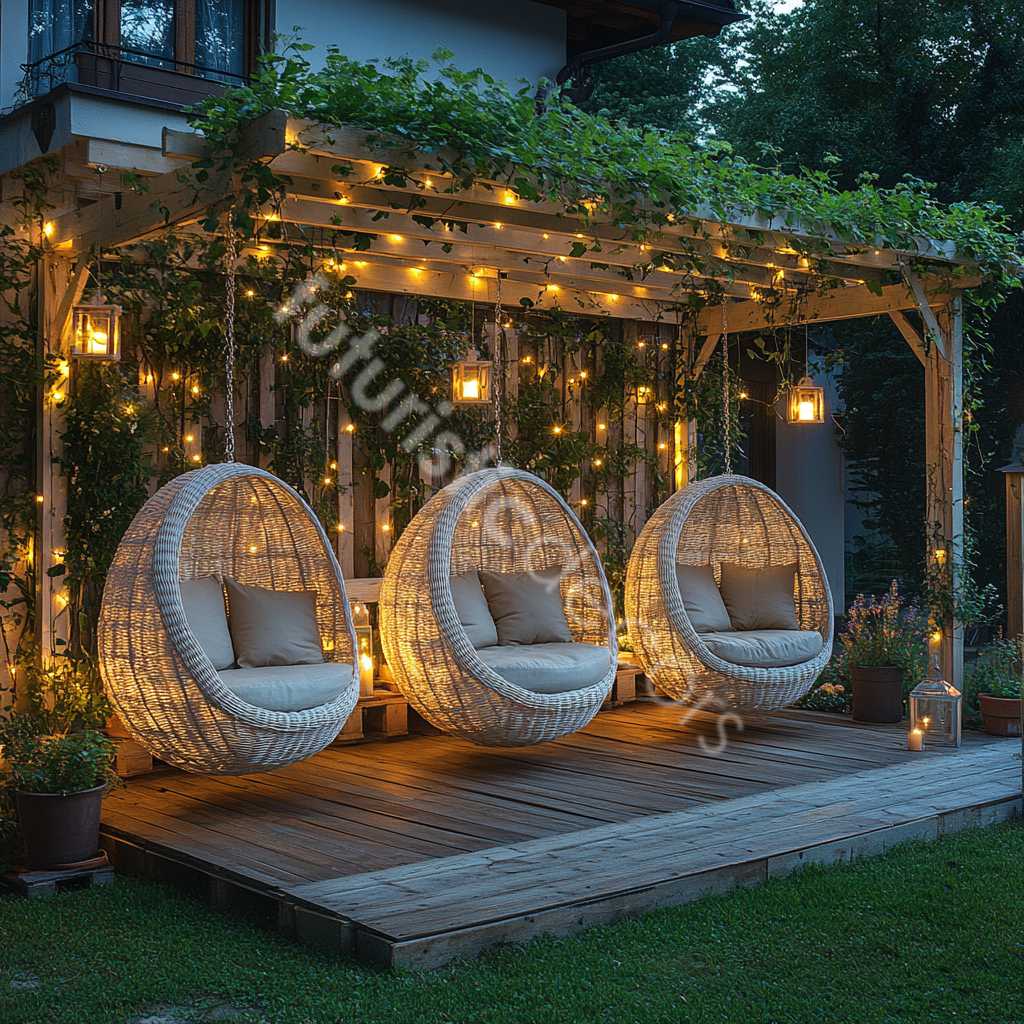 Pallet Garden Pergola Swing