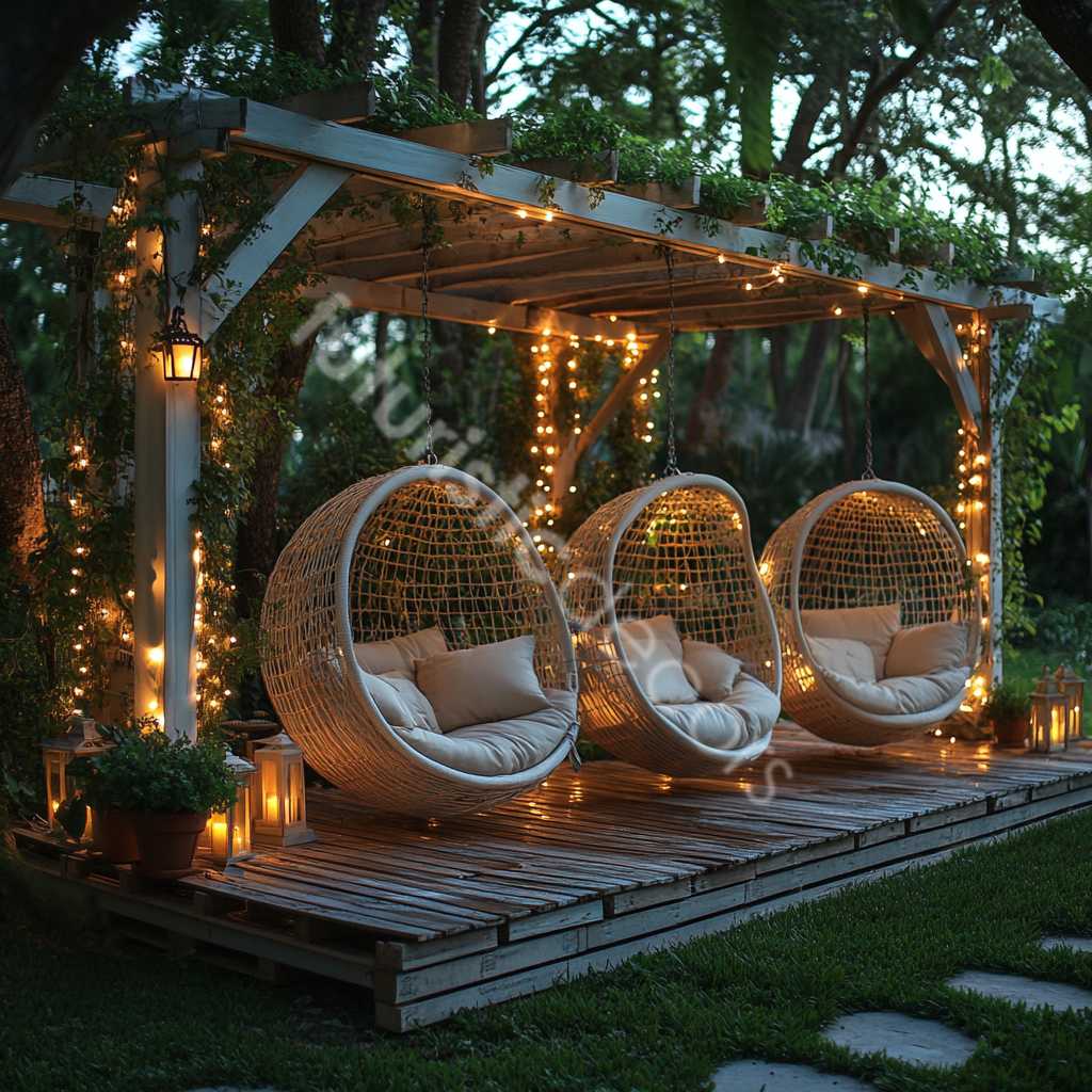Pallet Garden Pergola Swing