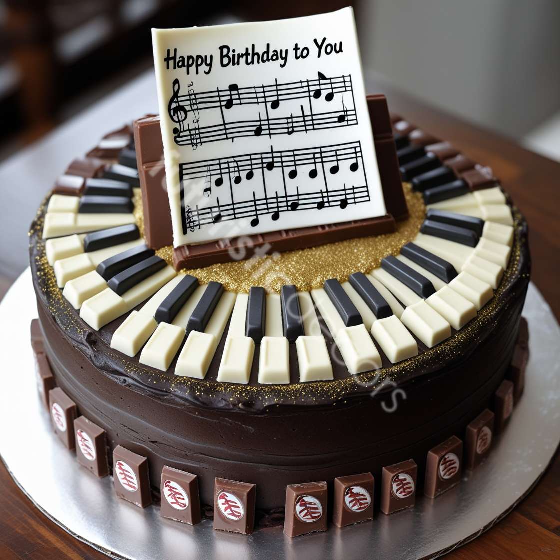 PIANO CAKE MADE WITH KIT KAT BARS