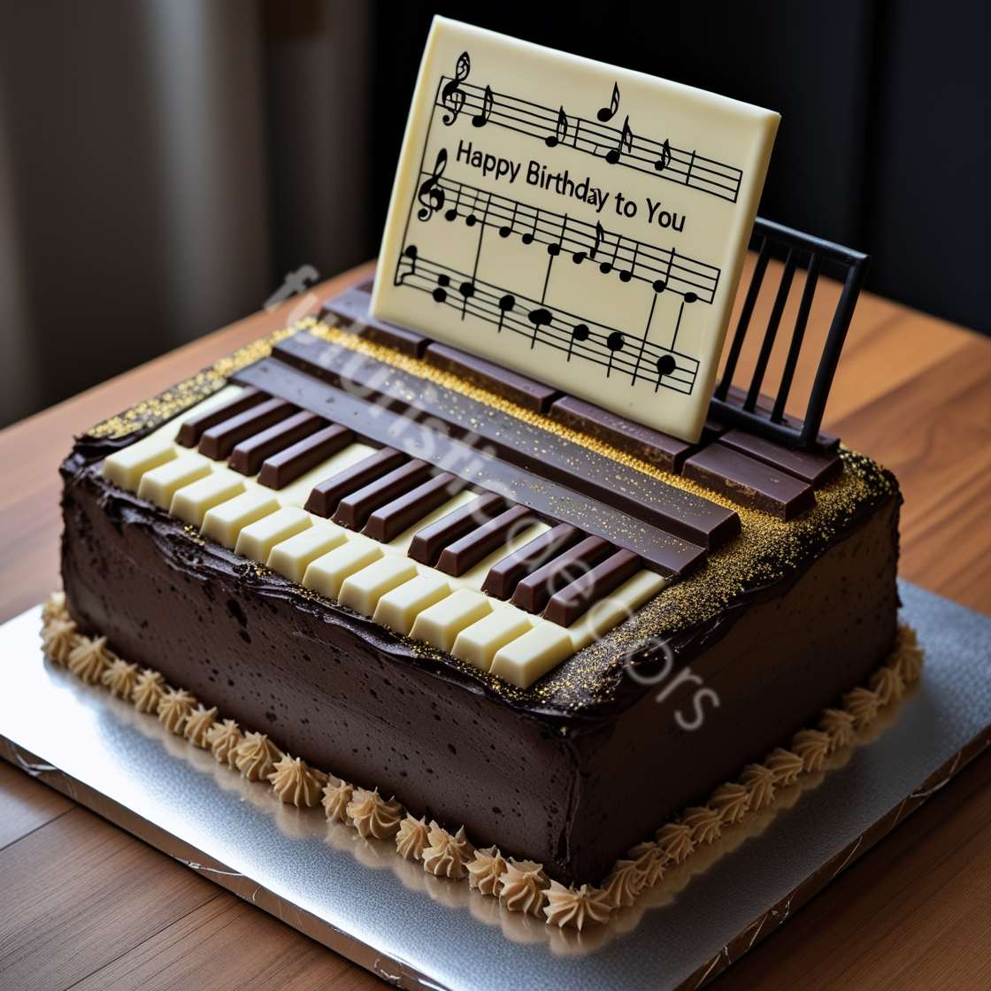 PIANO CAKE MADE WITH KIT KAT BARS