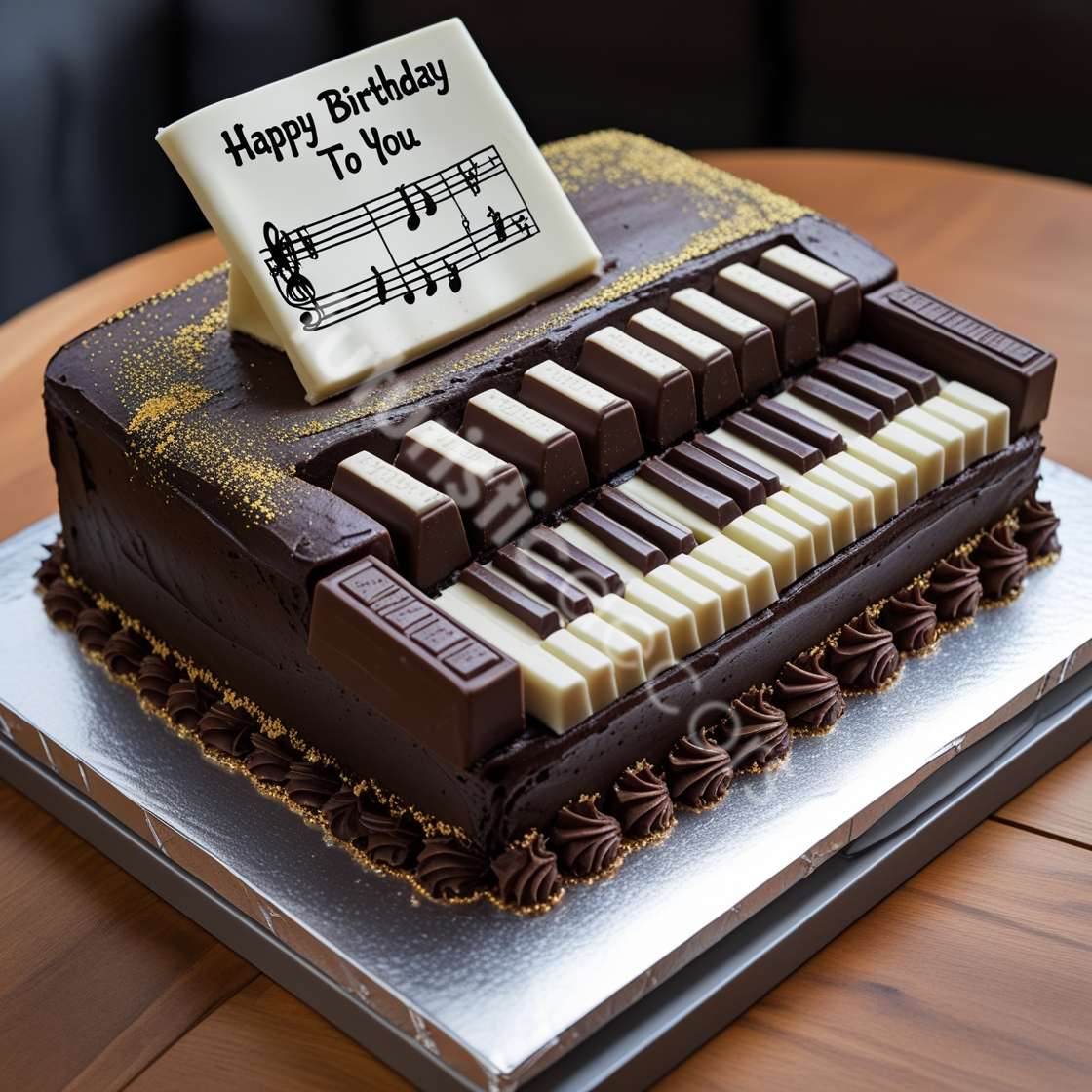 PIANO CAKE MADE WITH KIT KAT BARS
