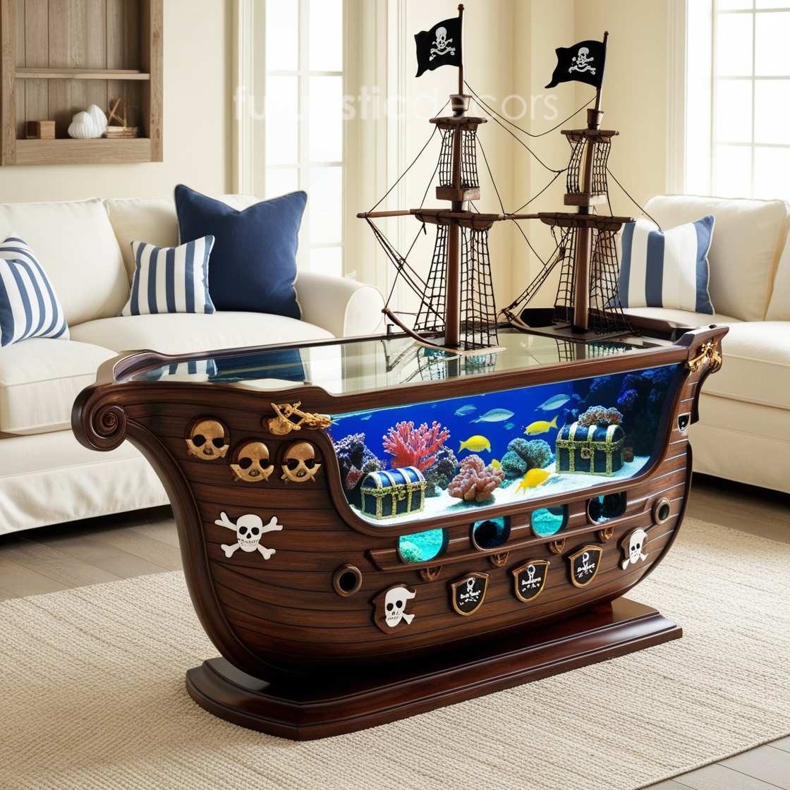 Pirate Ship Aquarium Coffee Table