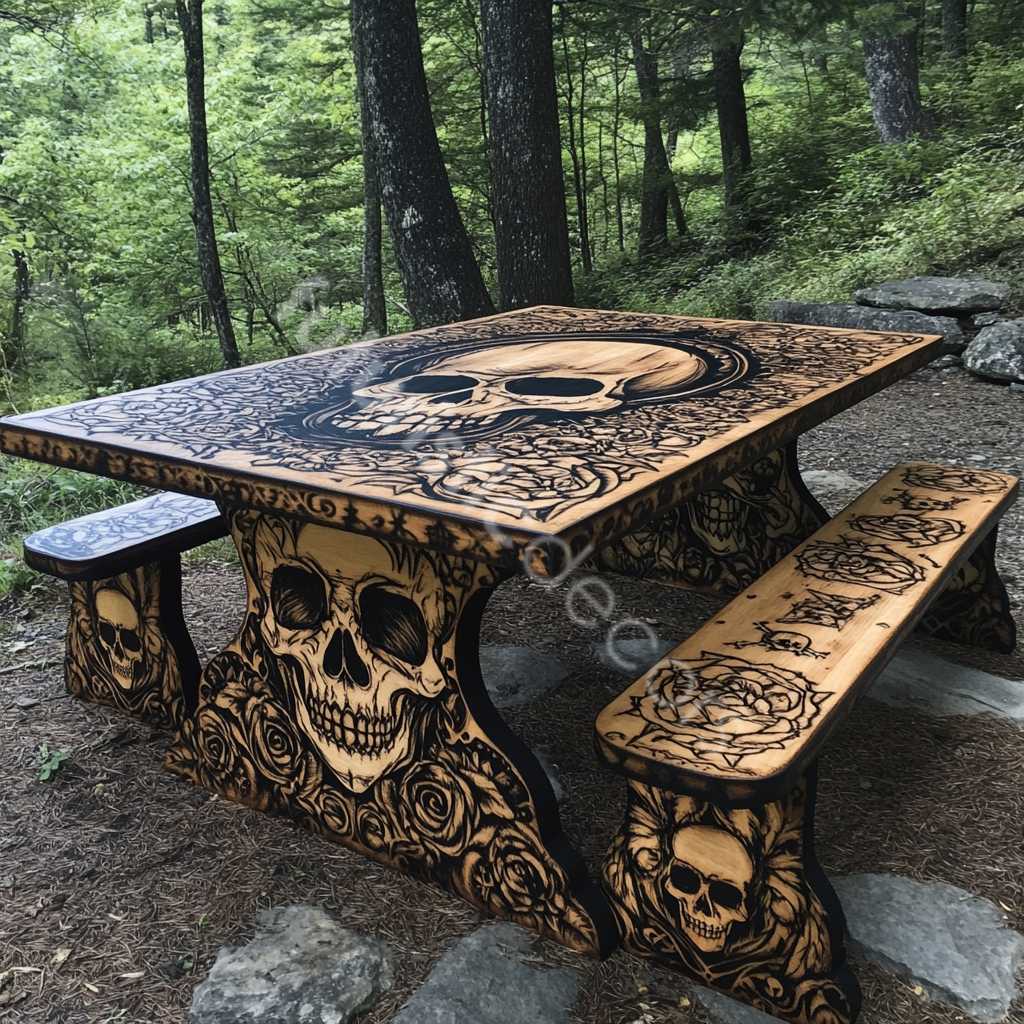 Skull Picnic Table