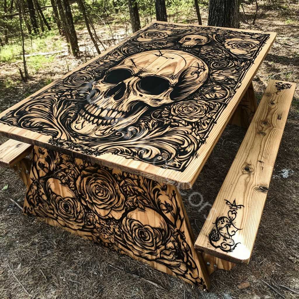 Skull Picnic Table