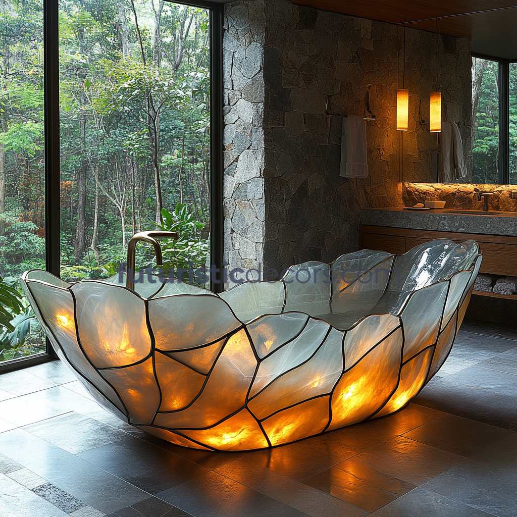 Stained Glass Leaf Bathtubs