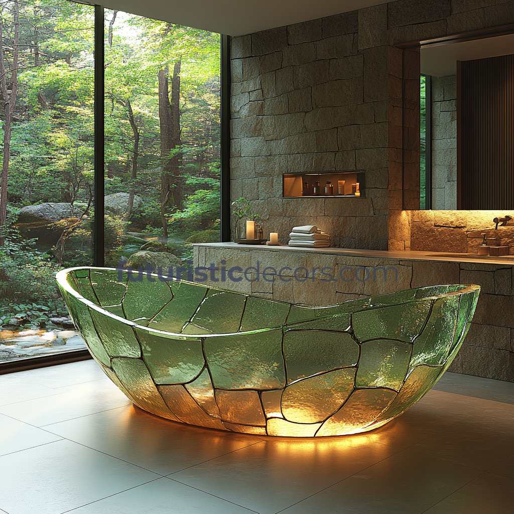 Stained Glass Leaf Bathtubs