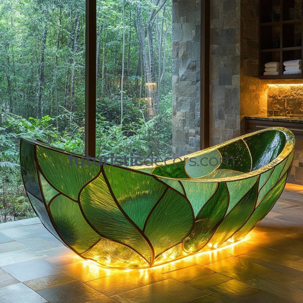 Stained Glass Leaf Bathtubs