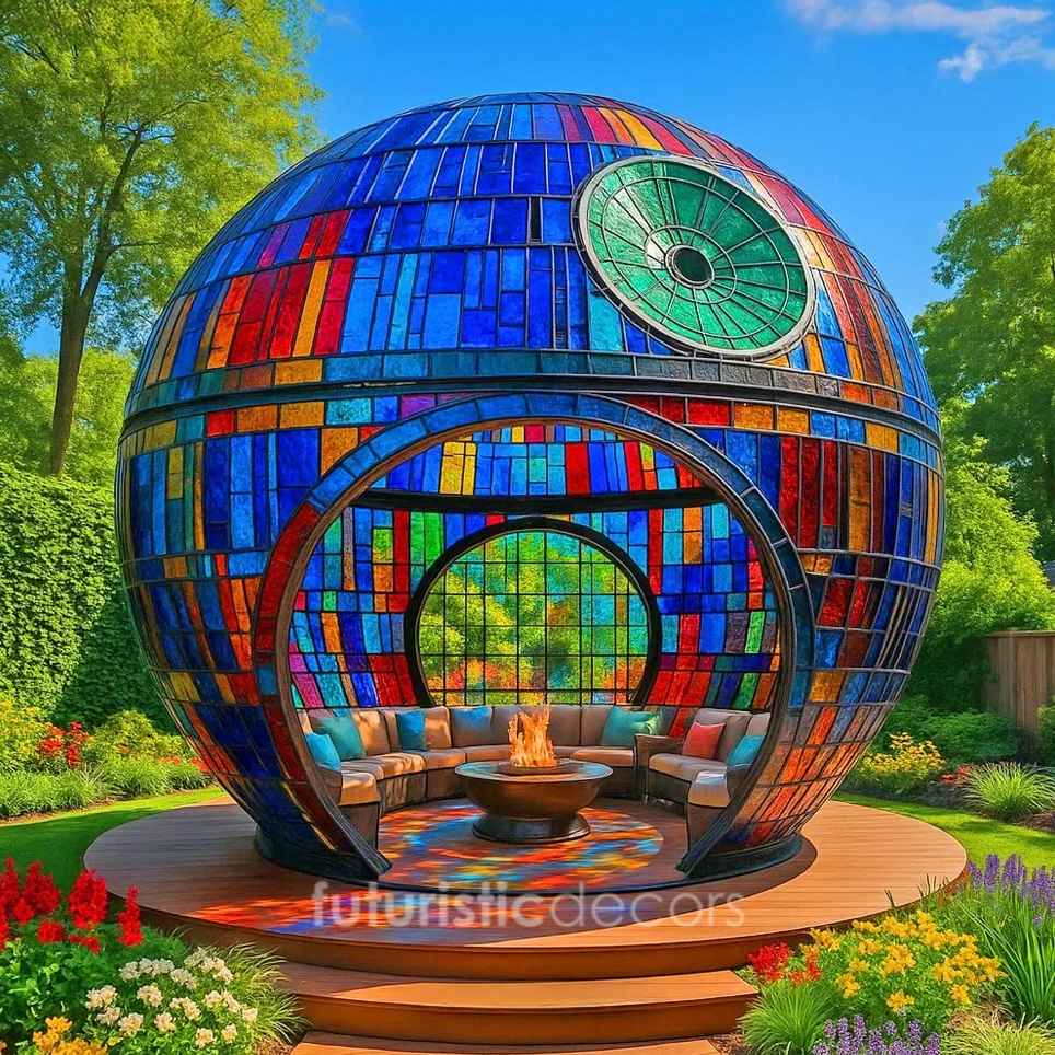Stained Glass Death Star Gazebo