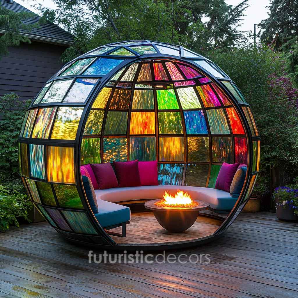 Stained Glass Death Star Gazebo