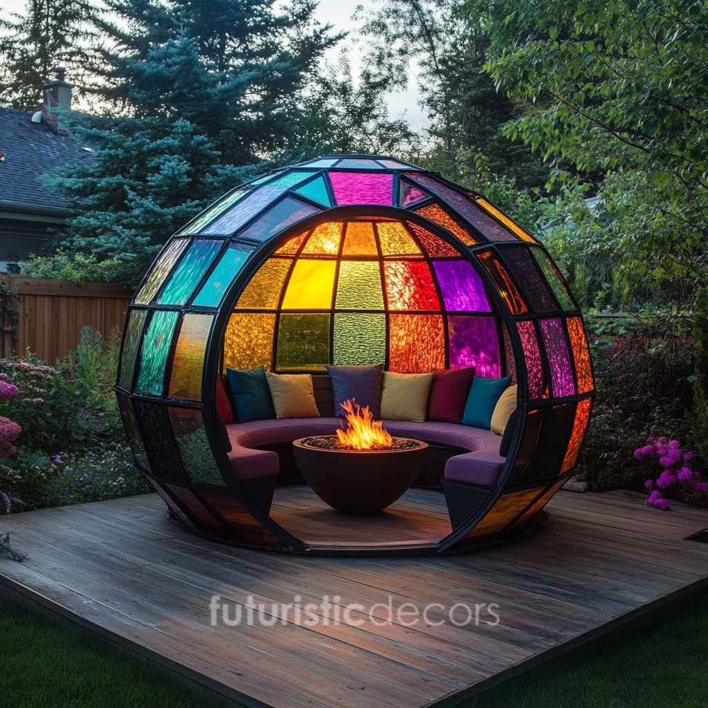 Stained Glass Death Star Gazebo