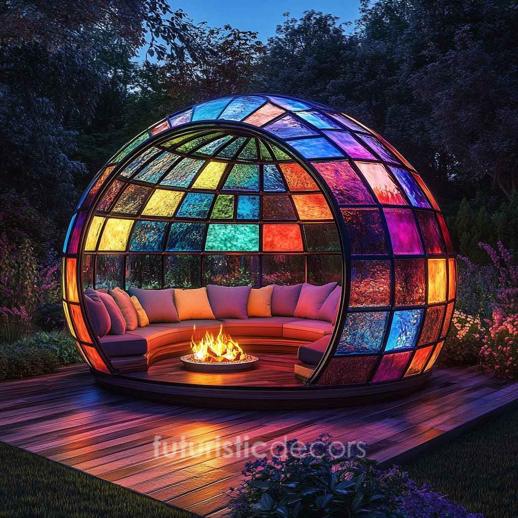 Stained Glass Death Star Gazebo