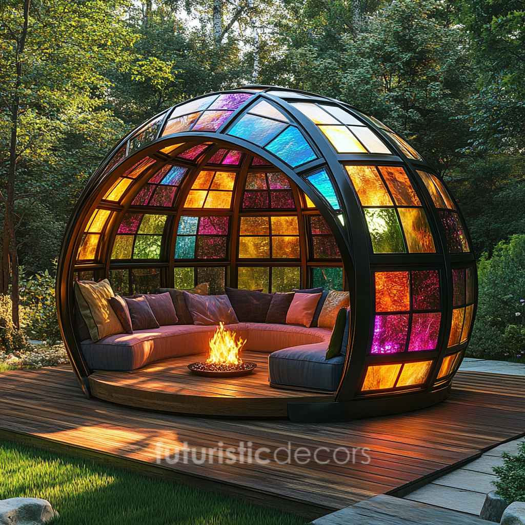 Stained Glass Death Star Gazebo