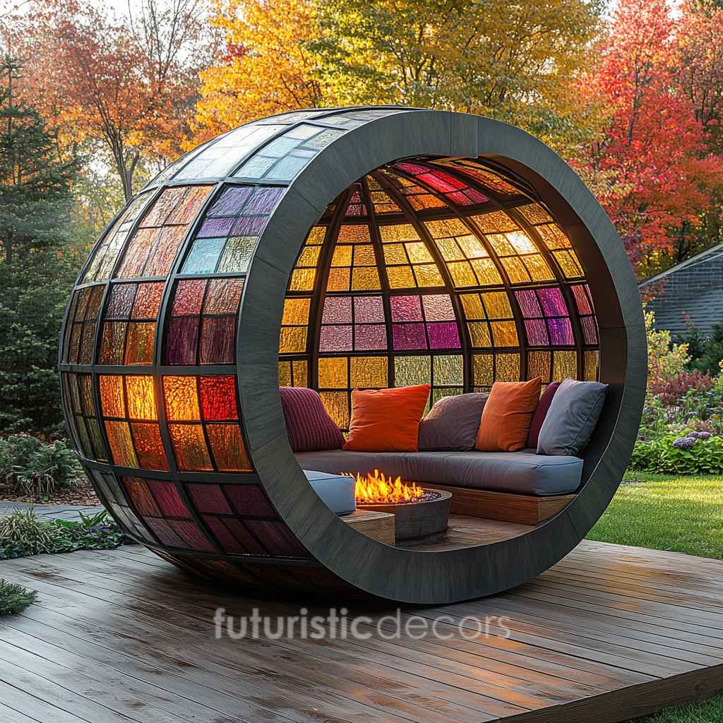 Stained Glass Death Star Gazebo