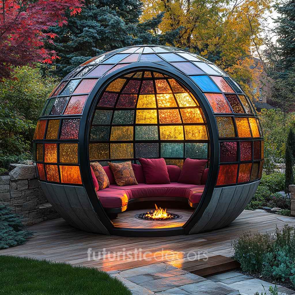 Stained Glass Death Star Gazebo