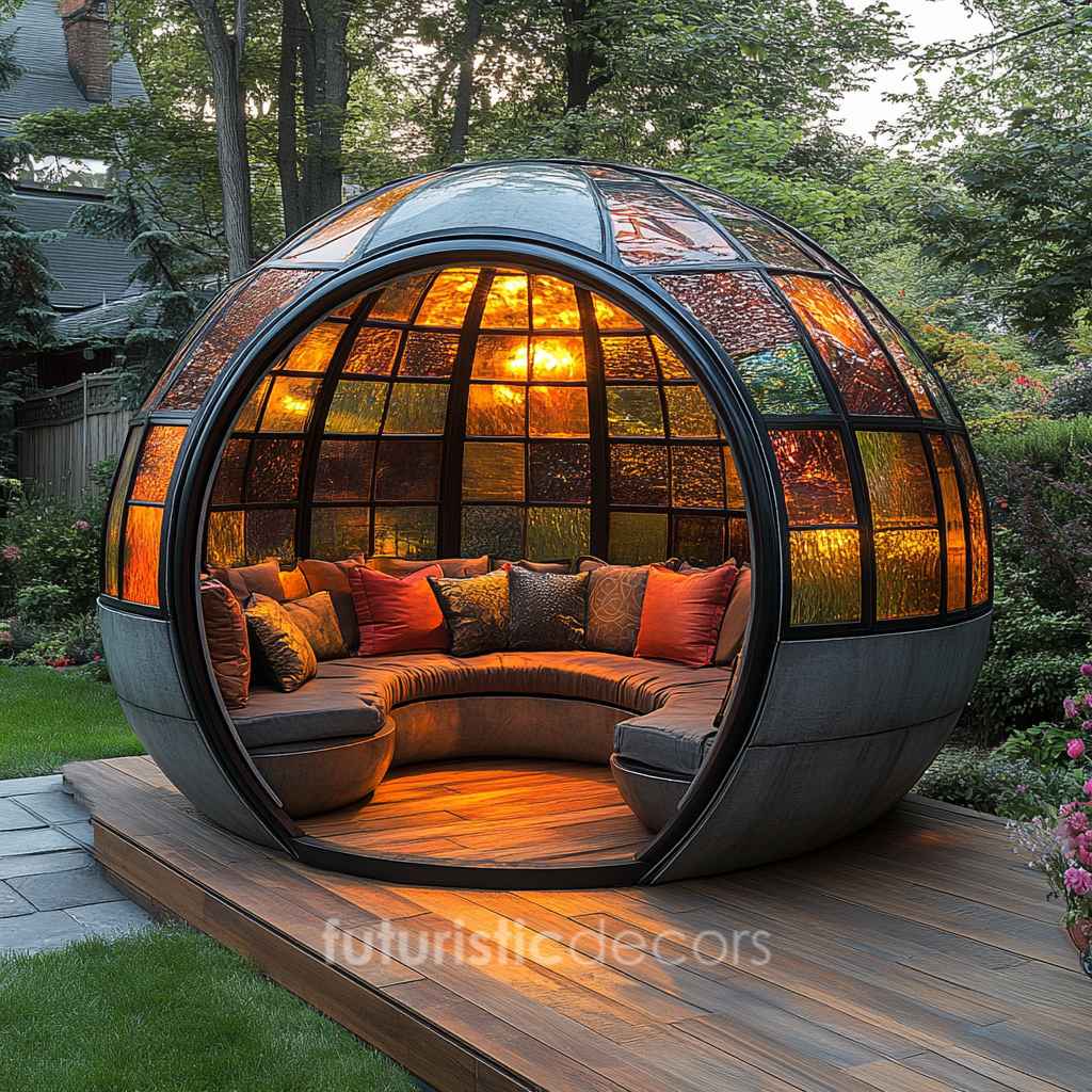 Stained Glass Death Star Gazebo