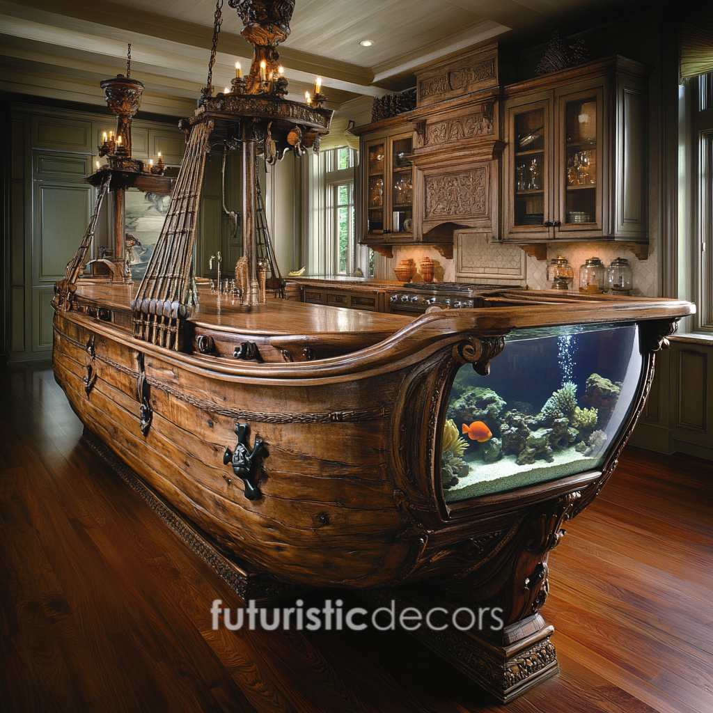 Pirate Ship Aquarium Kitchen Islands