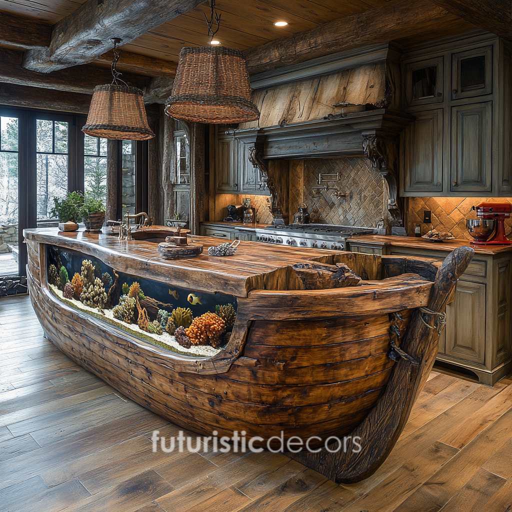 Pirate Ship Aquarium Kitchen Islands