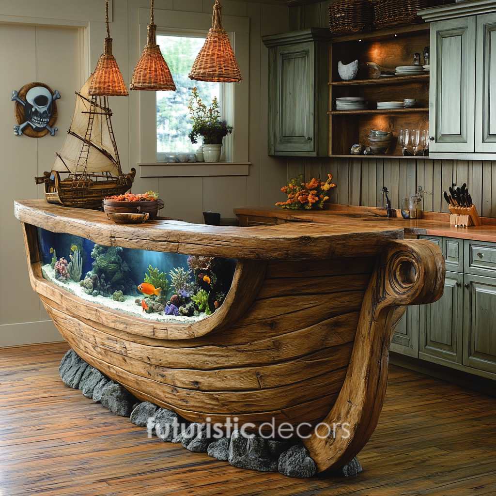Pirate Ship Aquarium Kitchen Islands