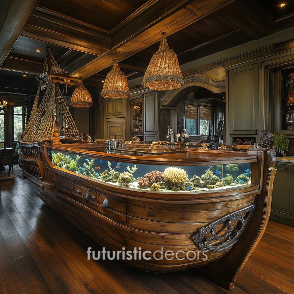 Pirate Ship Aquarium Kitchen Islands