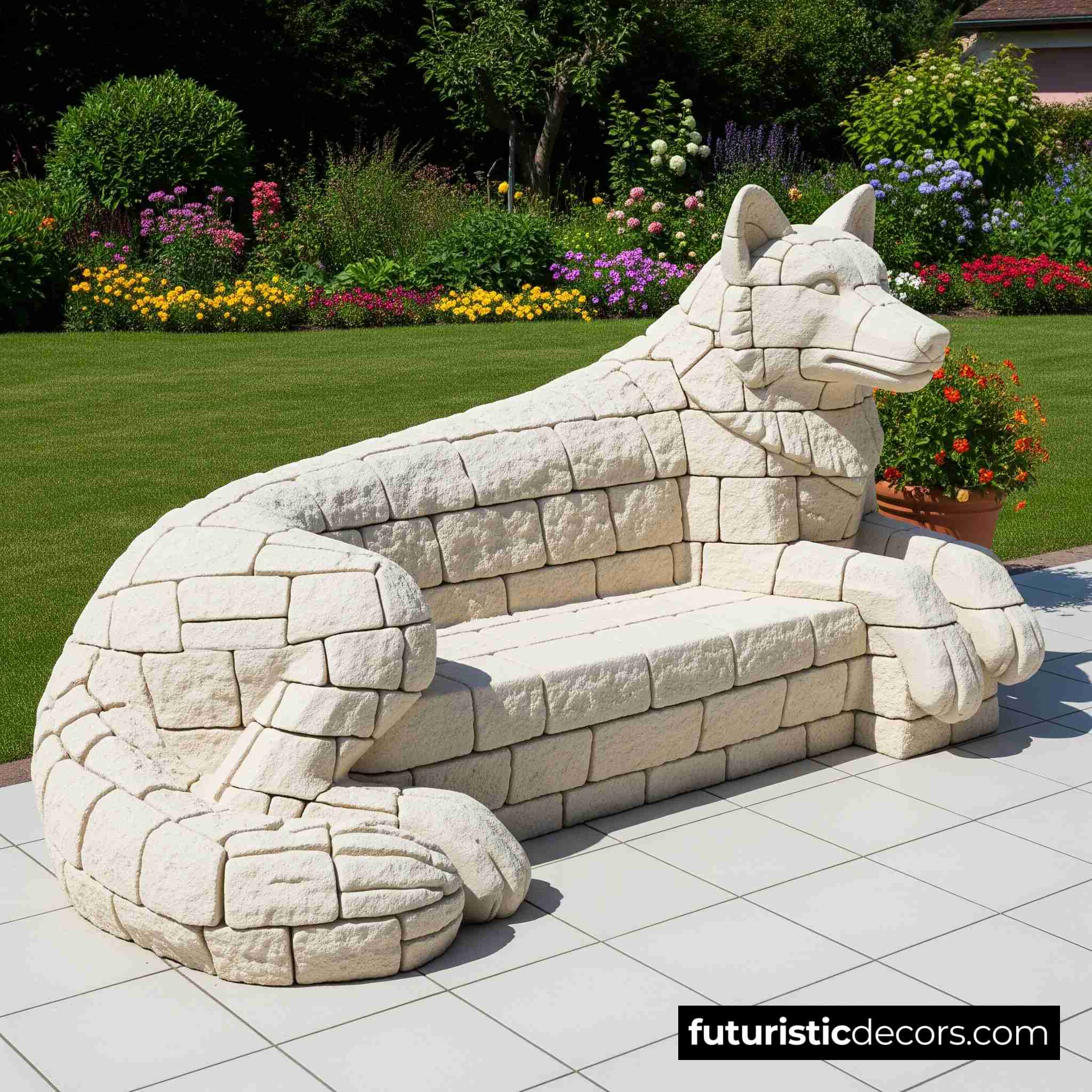 Incredible animal benches made from stone