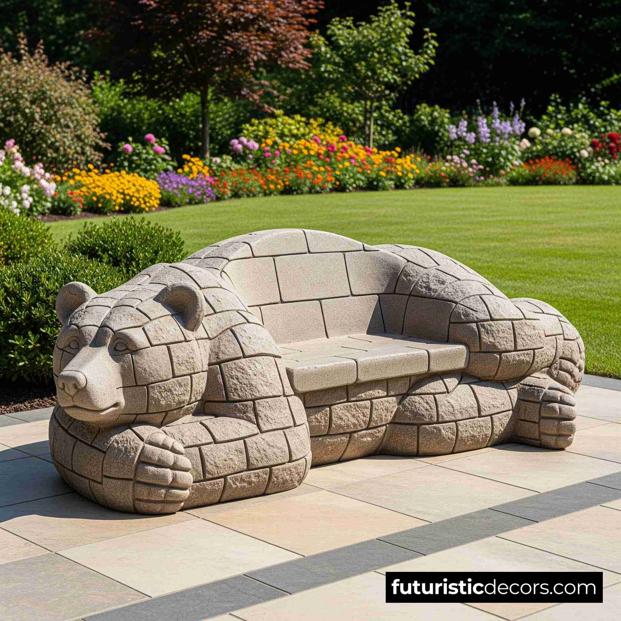 Incredible animal benches made from stone